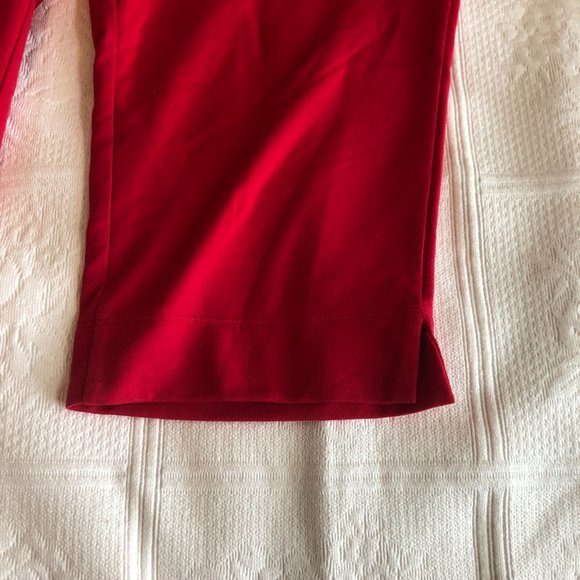 NEW Susan Graver Weekend French Terry  Pull-On Crop Pants Red XL - Picture 9 of 16